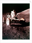 Eugene Cernan using the Rover on the lunar surface, Apollo 17 mission, December 1972 by NASA