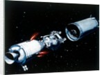 Simulation showing the separation of the component parts of the Apollo 11 spacecraft, 1969 by NASA