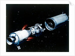 Simulation showing the separation of the component parts of the Apollo 11 spacecraft, 1969 by NASA