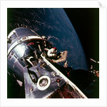 Module pilot David Scott emerging from Apollo 9 spacecraft, 6 March 1969 by Russell Schweickart