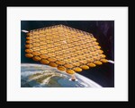 Space Shuttle and space station above Earth, artist's impression by NASA