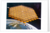 Space Shuttle and space station above Earth, artist's impression by NASA