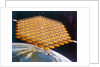 Space Shuttle and space station above Earth, artist's impression by NASA
