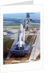 Crawler moving Space Shuttle to launch complex 39, Kennedy Space Center, USA, 1980s by NASA