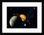 Saturnian System from Voyager 1, c1980s by NASA