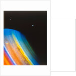 Saturn and its moon Dione, seen from the Voyager 2 spacecraft by NASA