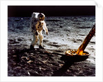 Buzz Aldrin by the leg of the Lunar Module, Apollo II mission, July 1969 by Neil Armstrong