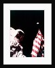 Harrison Schmitt with US flag on the surface of the Moon, Apollo 17 mission, December 1972 by Eugene Cernan