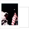 Harrison Schmitt with US flag on the surface of the Moon, Apollo 17 mission, December 1972 by Eugene Cernan