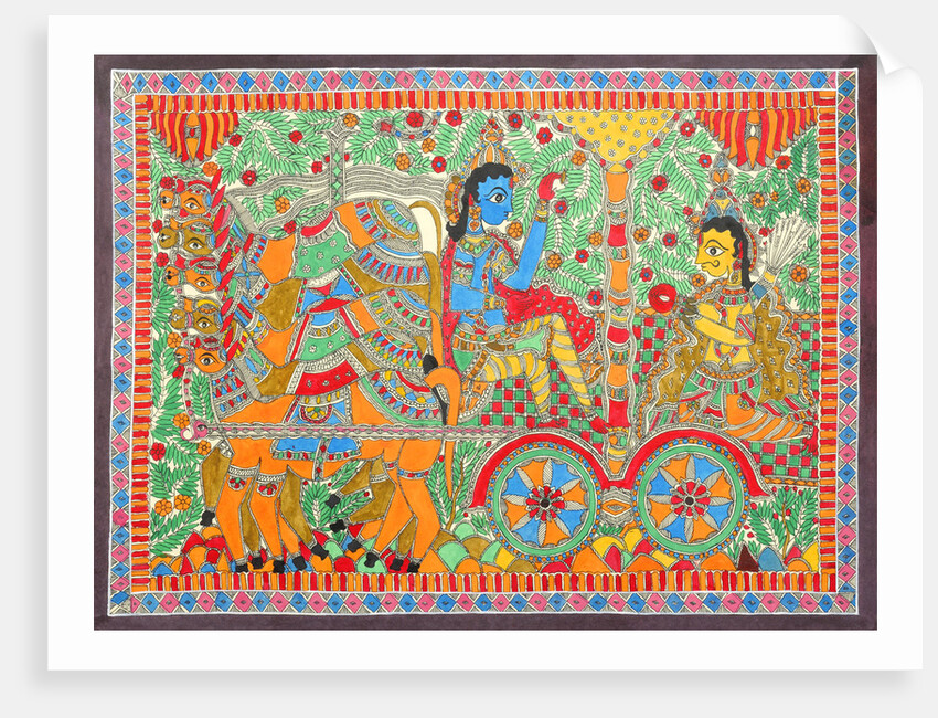 Arjuna and Krishna by Basnat
