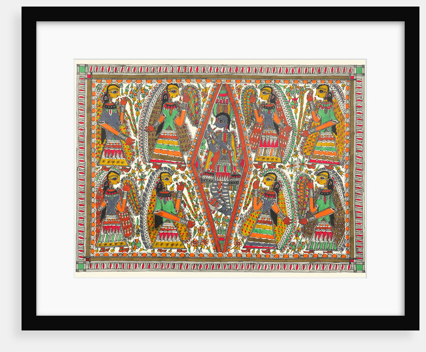 Krishna and Gopis Rasalila by Birendra