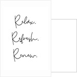 Relax. Refresh. Renew. by Joumari