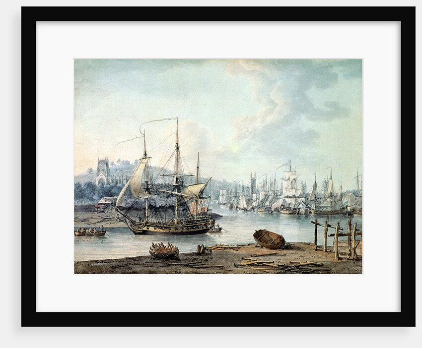 Towing a Warship out of Bristol Harbour, 1783 by Nicholas Pocock