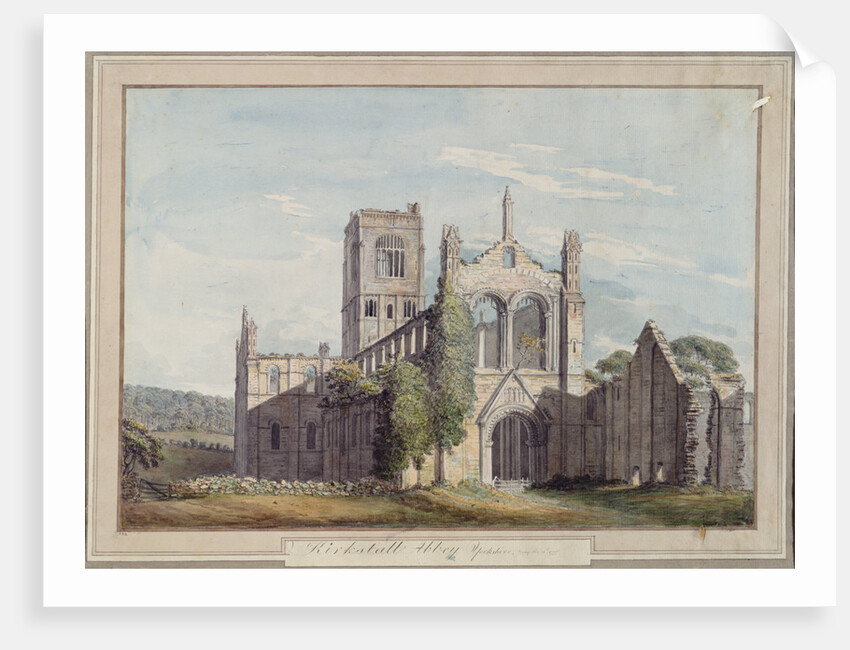 North West View of Kirkstall Abbey, 1777 by Moses Griffiths