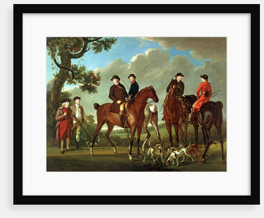 Sir Thomas Gascoigne and Sir Walter Vavasour with the Priest, the Vicar and Hunt Servants, 1785 by English School