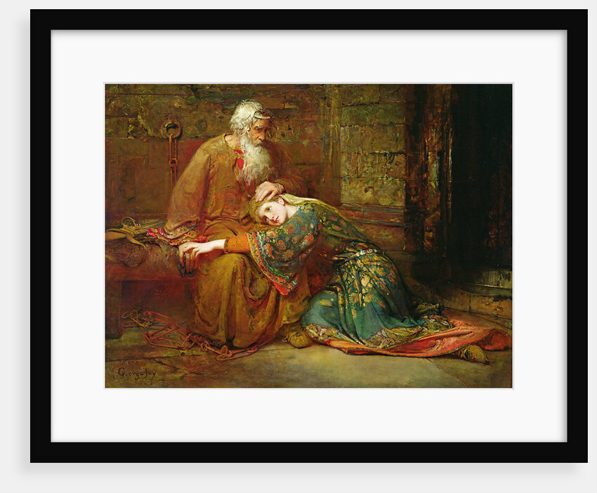 Cordelia comforting her father, King Lear, in prison, 1886 by George William Joy