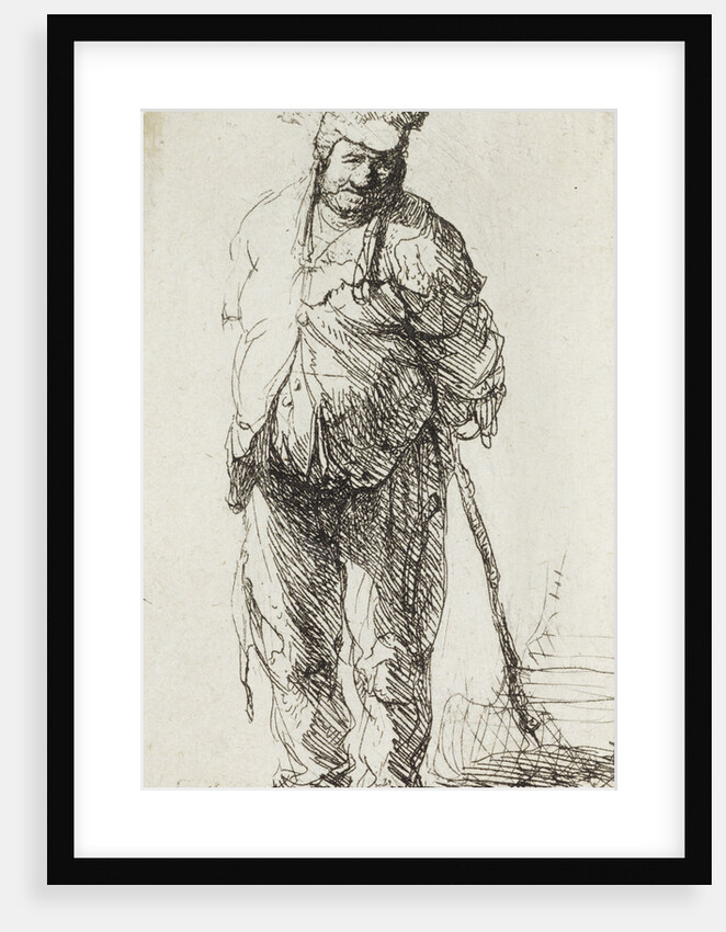 Beggar leaning on a Stick by Rembrandt Harmensz. van Rijn