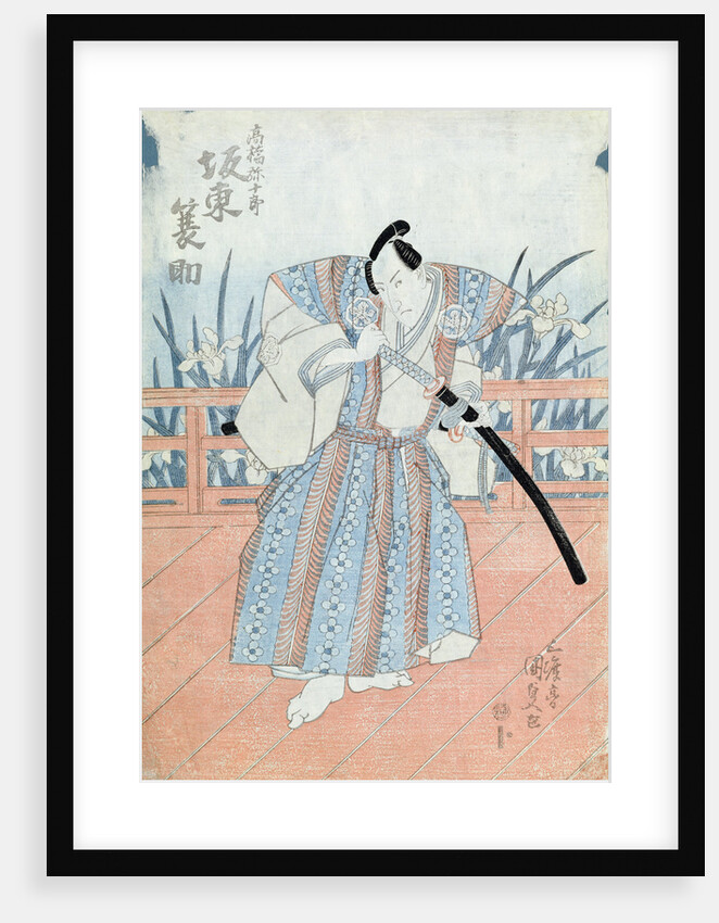 The Actor Bando Tokuke as Takahastu Yajuro, a Samurai by Utagawa Kunisada