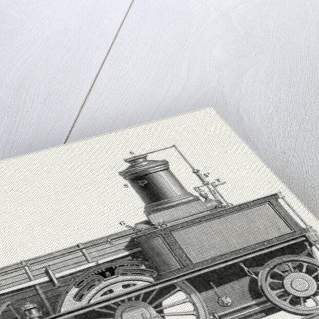 Sideview of a Locomotive Showing the Mechanism of the Engine by Anonymous