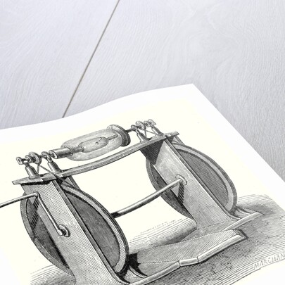 Hauksbee's First Electric Machine by Anonymous