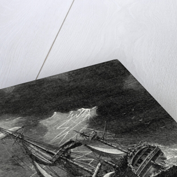 The Ship of Captain Cook is Spared Thanks to His Lightning Rod While a Dutch Ship is Almost Struck by Lightning by Anonymous