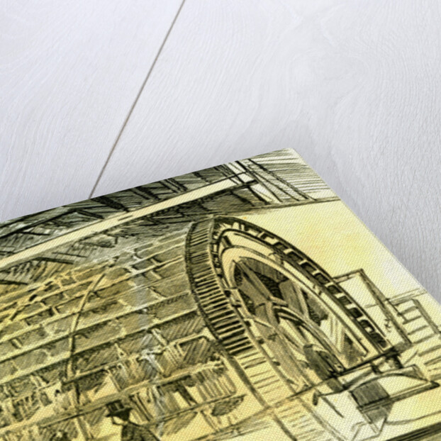 Aberdeen Water-Wheel at the Granholm Tweed Mills 1885 UK by Anonymous