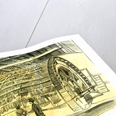 Aberdeen Water-Wheel at the Granholm Tweed Mills 1885 UK by Anonymous