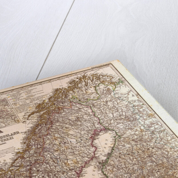 Norway Sweden Map 1872 by Anonymous