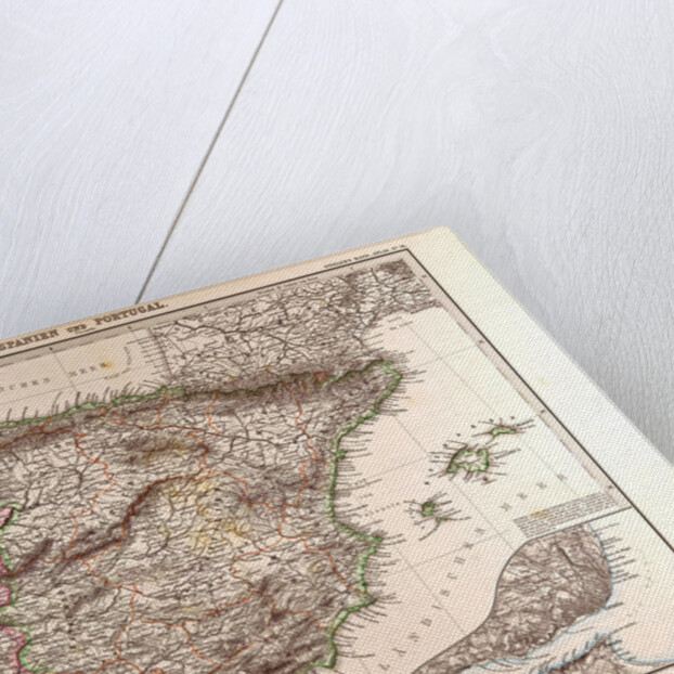 Spain and Portugal Map 1875 by Anonymous