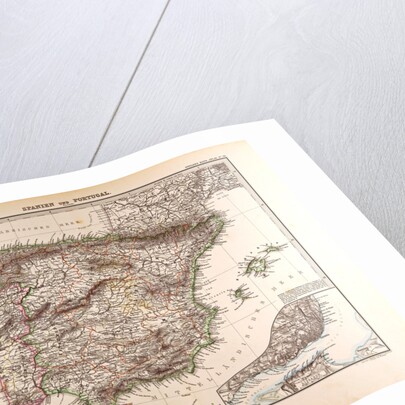 Spain and Portugal Map 1875 by Anonymous
