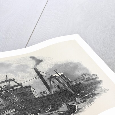 Blowing Up of the Whiting Shoal, Limehouse Reach, Dredging Machine by Anonymous