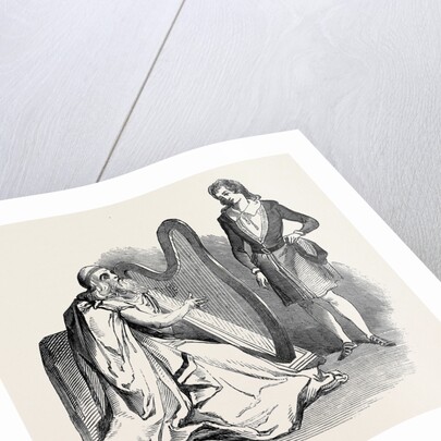 Tableau Vivant from the Lay of the Last Minstrel Mf. Byrne, the Irish Harper by Anonymous