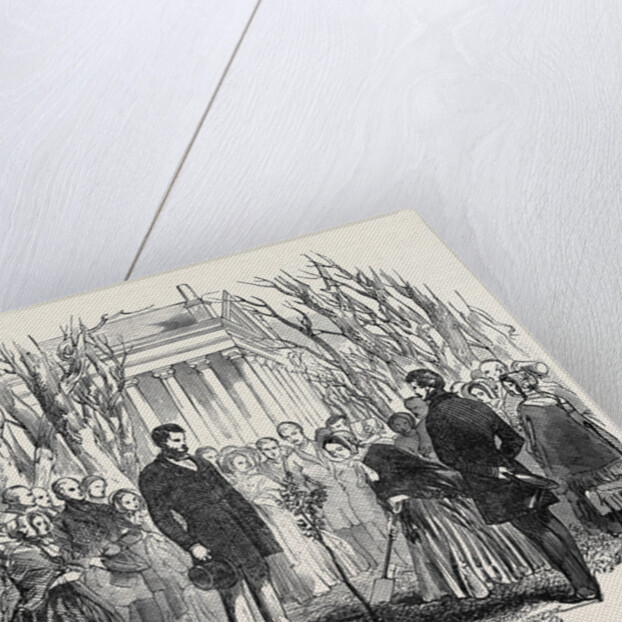 Queen Victoria Planting an Oak at Stowe. by Anonymous