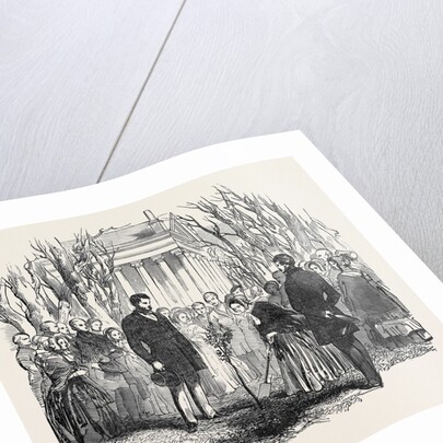 Queen Victoria Planting an Oak at Stowe. by Anonymous