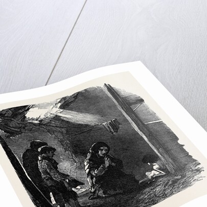 Sketch in a House at Fahey's Quay, Ennis, the Widow Connor and Her Dying Child by Anonymous