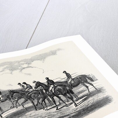 Epsom Spring Meeting, Sketch on the Downs, Preparing to Start for the Great Metropolitan Stakes, April 13, 1850 by Anonymous