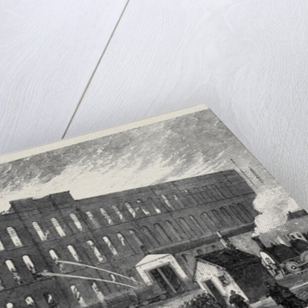 Fire at the Railway Carriage Works Miles Platting Manchester 1873 by Anonymous