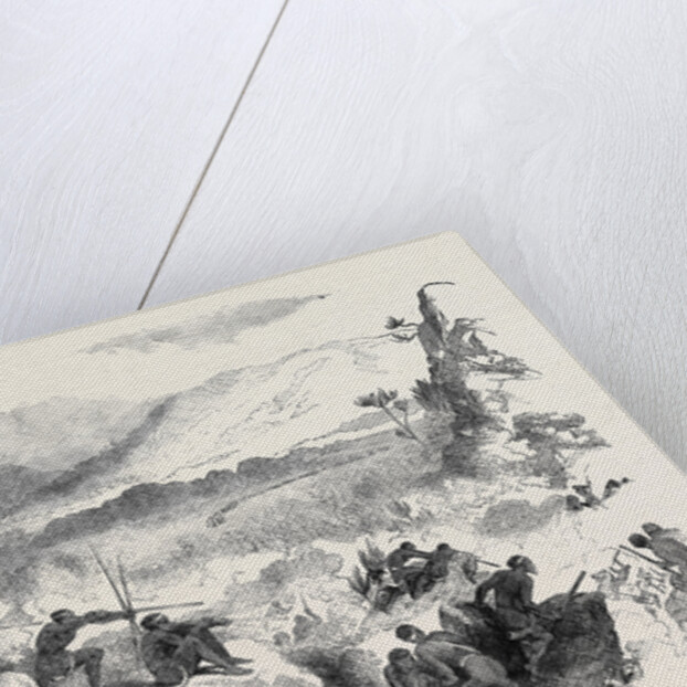 The War in Kaffraria, Kaffirs Attacking Infantry in Keiskamma Gorge by Anonymous