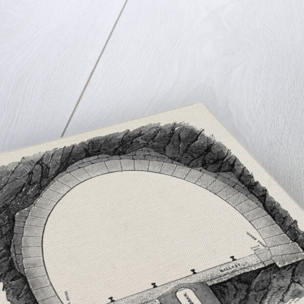 The New Overland Route to India and the Railway Tunnel of the Alps: Transverse Section of the Tunnel 1869 by Anonymous