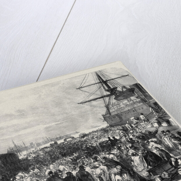 Embarkation of Dockyard Workmen As Emigrants at Portsmouth UK 1869 by Anonymous