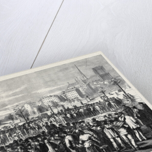 Workmen Waiting to Be Engaged in the Place of the Hotel De Ville Paris France 1869 by Anonymous