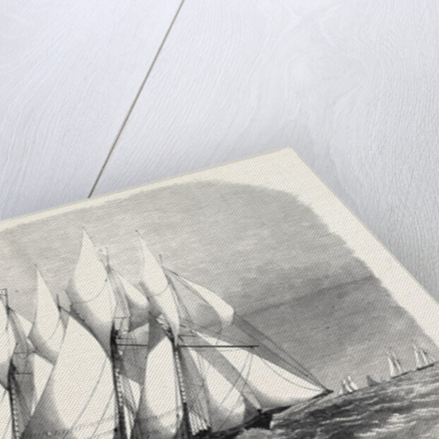 The Royal Thames Yacht Club Schooner Match the Cambria and Witchcraft Rounding the Mouse Light 1869 by Anonymous