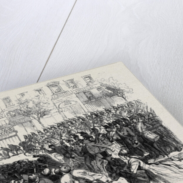 The Disturbances in Paris: Cavalry Clearing the Boulevards on the Night of June 10 1869 France by Anonymous