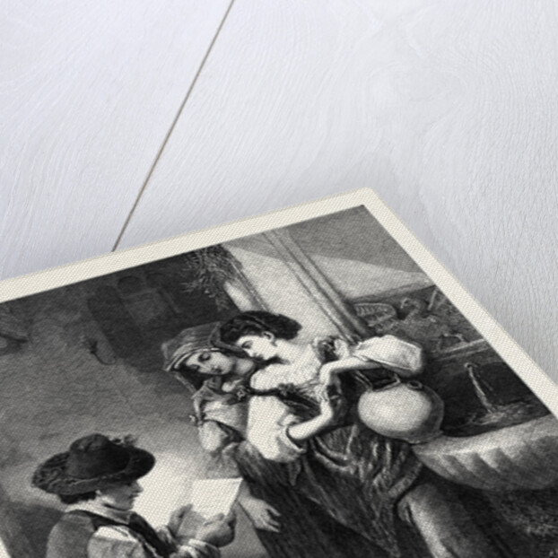 The Letter, in the Exhibition of the Society of Painters in Water Colours 1869 by Anonymous