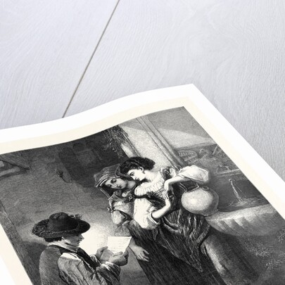 The Letter, in the Exhibition of the Society of Painters in Water Colours 1869 by Anonymous