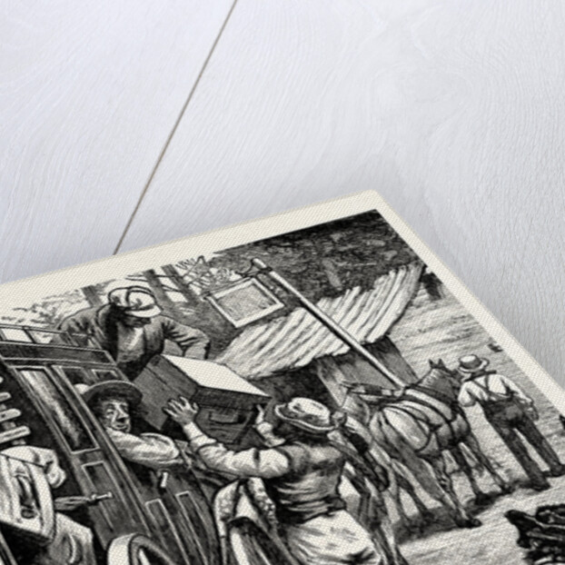 Charles Dickens American Notes 1842 As the Coach Stops a Gentleman in a Straw Hat Looks Out of the Window by Anonymous