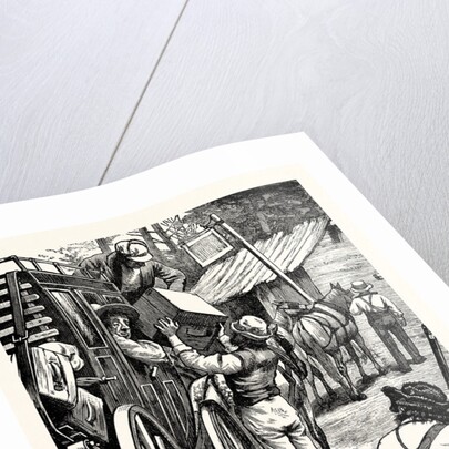 Charles Dickens American Notes 1842 As the Coach Stops a Gentleman in a Straw Hat Looks Out of the Window by Anonymous