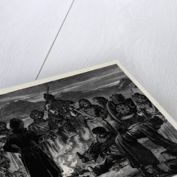 The Afghan War: Defence of the British Position at Sherpore Cabul: The Gatling Gun Bastion on Dec. 23 Preparing to Repel the Attack of the Ghazis 1880 by Anonymous