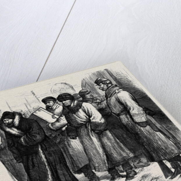 The Crisis in Russia: Prisoners at a Railway Station 1880 by Anonymous