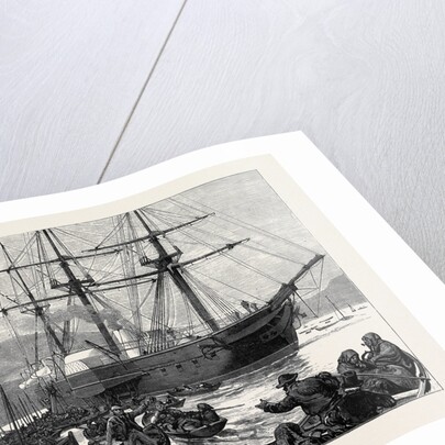 Irish Relief Squadron Under the Duke of Edinburgh: Distributing Stores from H.M.S. Valorous at Kilkerran 1880 by Anonymous